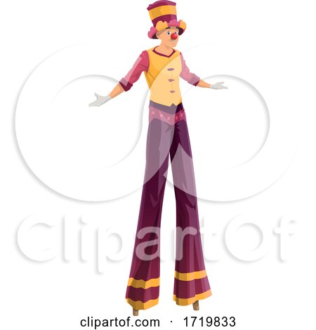Clown Walking on Stilts by Vector Tradition SM
