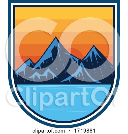 Lake and Mountain Range Logo by Vector Tradition SM