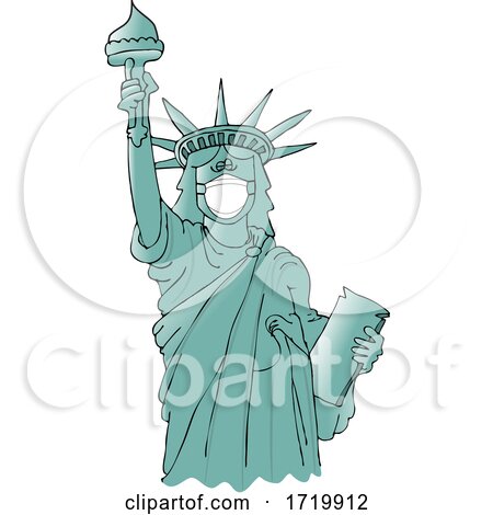 Statue of Liberty Wearing a Mask by djart