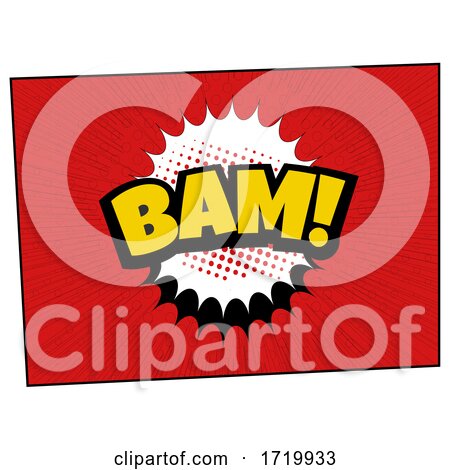 Bam Comics Style Poster on Red Background by elaineitalia