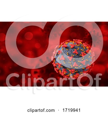 3D Medical Banner Design with Abstract Virus Cells - Covid 19 by KJ Pargeter