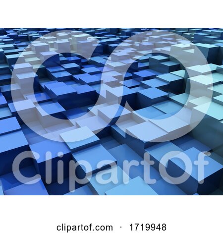 3D Abstract Modern Background with Extruding Blocks by KJ Pargeter