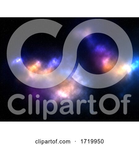 3D Abstract Space Sky with Colourful Galaxy by KJ Pargeter