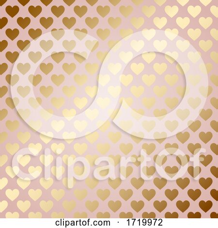 Golden Hearts Pattern Background by KJ Pargeter