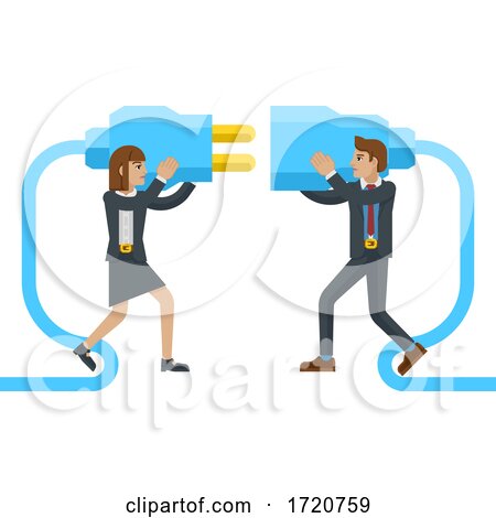 Connecting Plug Fitting Together Business Concept by AtStockIllustration