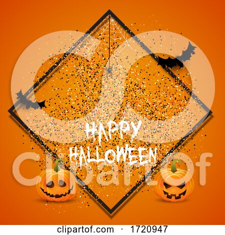Halloween Background with Confetti and Pumpkins by KJ Pargeter