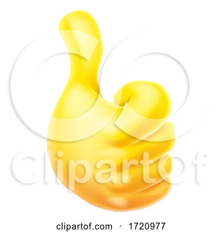 Thumbs up Emoticon Emoji Yellow Hand Cartoon Icon by AtStockIllustration