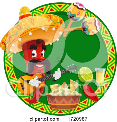 Red Pepper Mascot Mexican Design by Vector Tradition SM