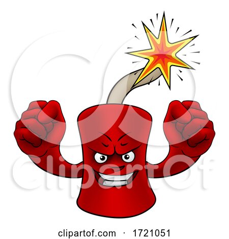 Firecracker Dynamite Cartoon Firework Mascot by AtStockIllustration