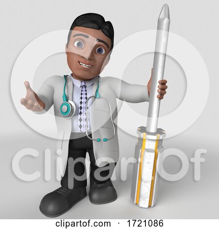 3D Render of Doctor Character on a Shaded Background by KJ Pargeter