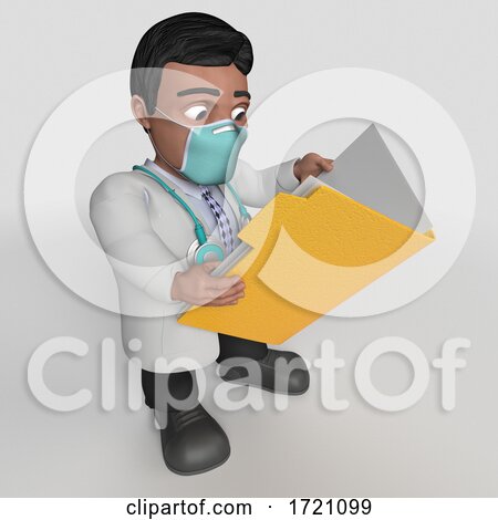 3D Render of Doctor Character on a Shaded Background by KJ Pargeter