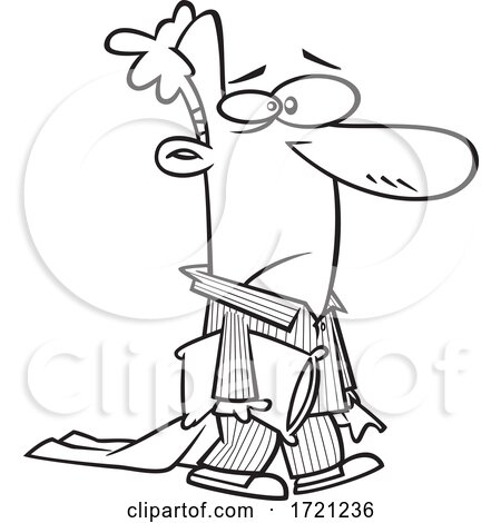 Cartoon Lineart Man Banished from the Bedroom by toonaday