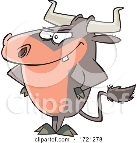 Cartoon Stubborn Bull by toonaday