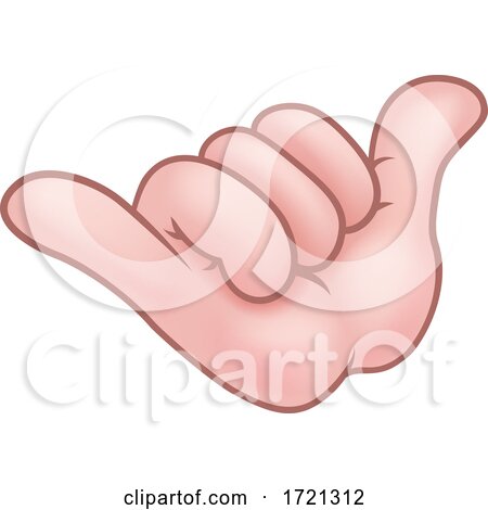 Shaka Hand Gesture Sign Cartoon Symbol by AtStockIllustration