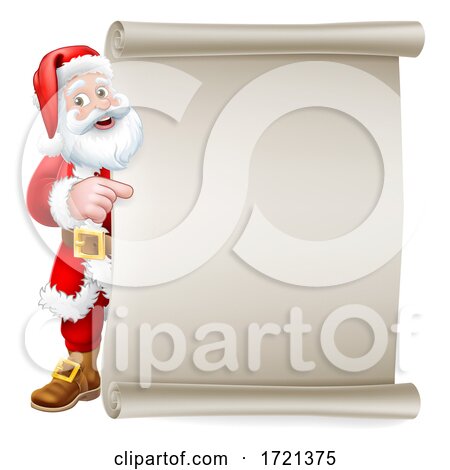 Santa Claus Christmas Cartoon Peeking Background by AtStockIllustration