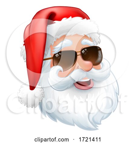 Cool Santa in Sunglasses Shades Christmas Cartoon by AtStockIllustration