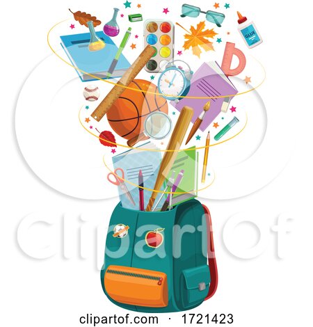 Backpack and School Supplies by Vector Tradition SM