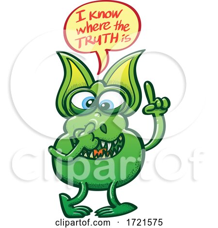 Cartoon Alien Revealing Where the Truth Is by Zooco