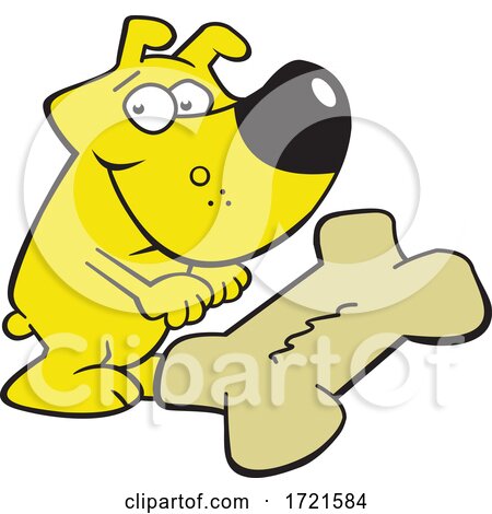 Cartoon Dog and Giant Bone Biscuit by Johnny Sajem