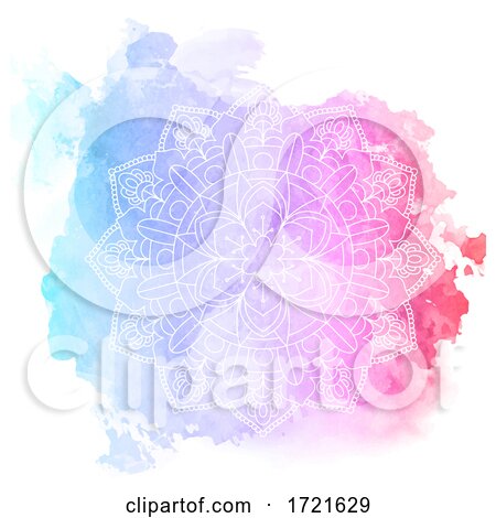 Decorative Mandala Design on Watercolour Texture by KJ Pargeter