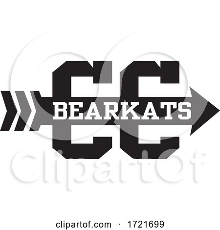 BEARKATS Team Cross Country Running Arrow Design in Black and White by Johnny Sajem