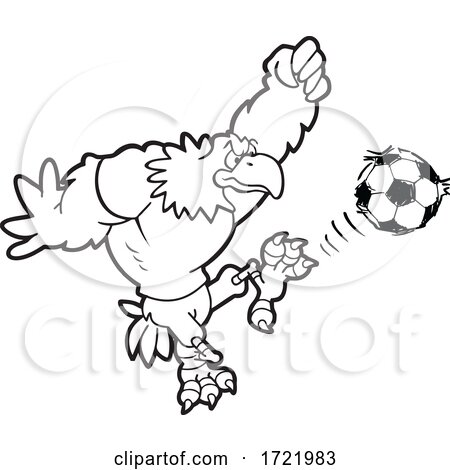 Bald Eagle Soccer Mascot Kicking by Johnny Sajem