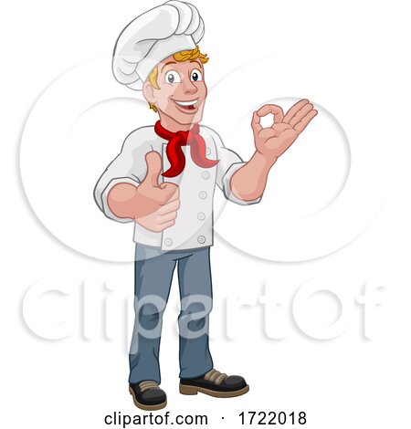 Chef Baker Cook Man Cartoon Character by AtStockIllustration