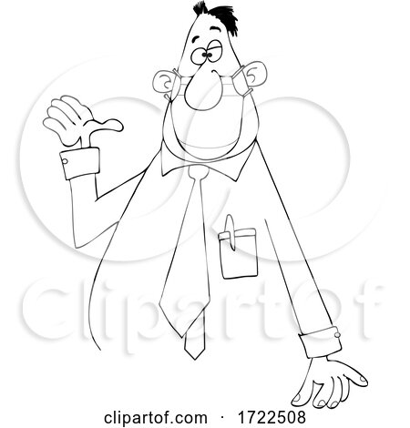 Cartoon Businessman Wearing a Covid Mask Uner His Nose by djart
