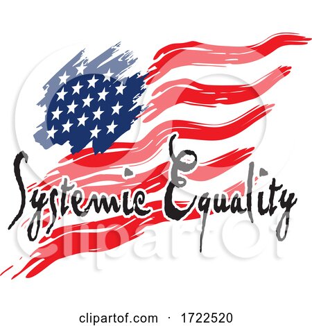 Systemic Equality Text over an American Flag by Johnny Sajem