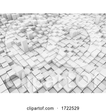 3D Abstract Landscape with Extruding Blocks by KJ Pargeter