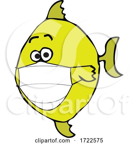 Cartoon Yellow Fish Wearing a Mask by djart
