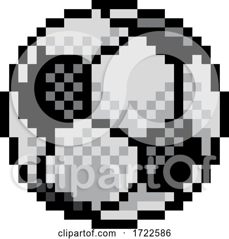 Soccer Football Ball Pixel Art Sports Game Icon by AtStockIllustration