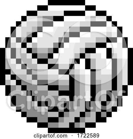 Volley Ball Pixel Art Eight Bit Game Icon by AtStockIllustration