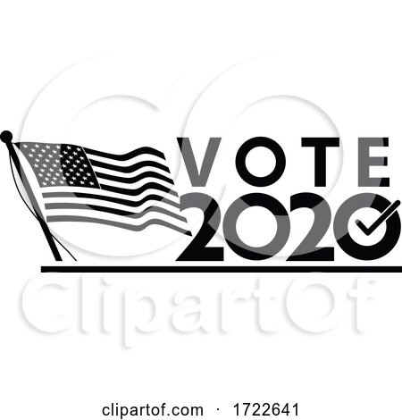 Vote 2020 American Election Retro Black and White by patrimonio
