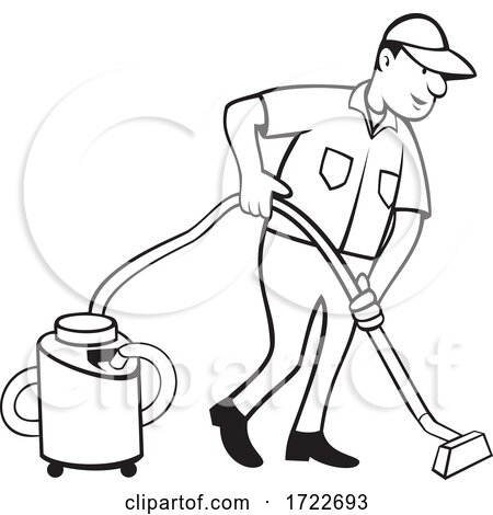 Clipart of a Retro Carpet Cleaner Man with a Vacuum over an Oval of  Sunshine - Royalty Free Vector Illustration by patrimonio #1211634