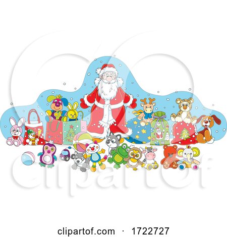 Santa Surrounded by Toys by Alex Bannykh