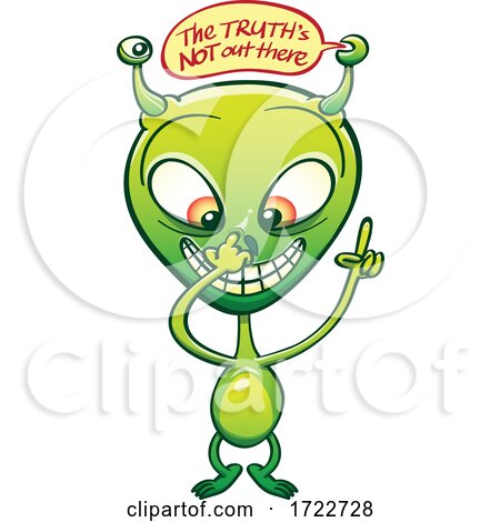 Cartoon Alien Revealing That the Truth Is Not out There by Zooco