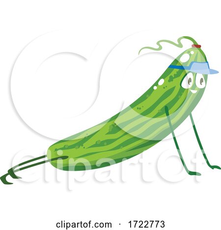 Exercising Zucchini or Cucumber Character by Vector Tradition SM