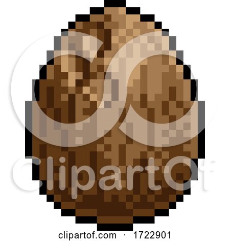 Coconut Eight Bit Pixel Art Game Icon by AtStockIllustration