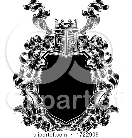 Coat of Arms Scroll Shield Royal Crest by AtStockIllustration