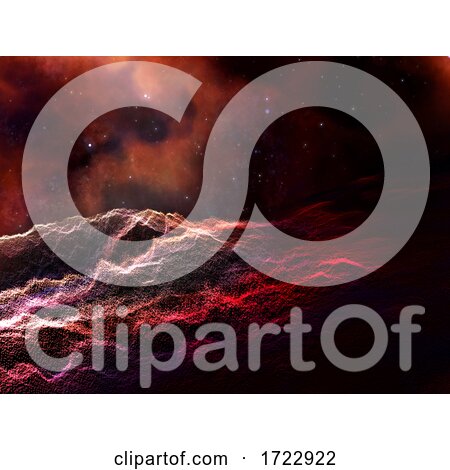3D Abstract Space Background with Particle Landscape by KJ Pargeter