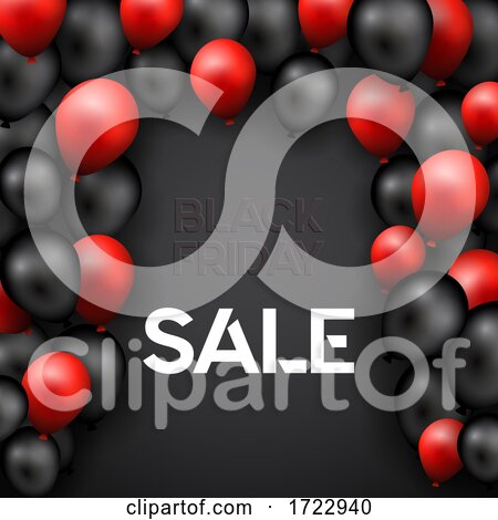 Black Friday Background with Red and Black Balloons by KJ Pargeter