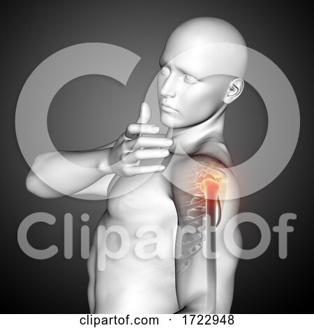 3D Male Medical Figure with Close up of Shoulder by KJ Pargeter