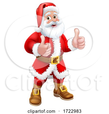 Santa Claus Christmas Cartoon Character Thumbs up by AtStockIllustration