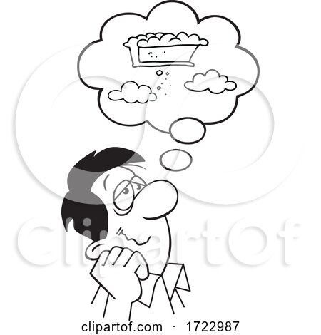 Cartoon Man Daydreaming of Pie in the Sky by Johnny Sajem