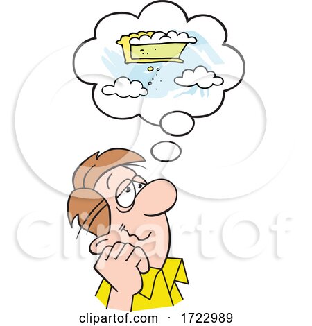 Cartoon Guy Daydreaming of Pie in the Sky by Johnny Sajem