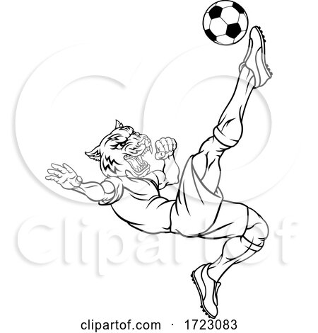 Tiger Soccer Football Player Animal Sports Mascot by AtStockIllustration