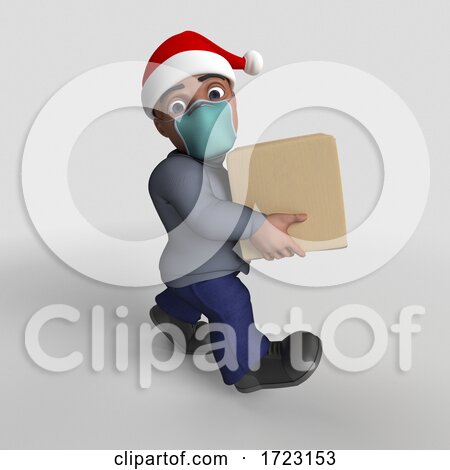 3D Hispanic Man Wearing a Mask on a Shaded Background by KJ Pargeter