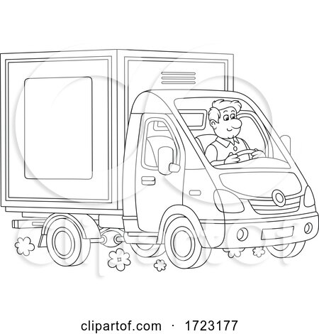 Man Driving a Moving Van by Alex Bannykh