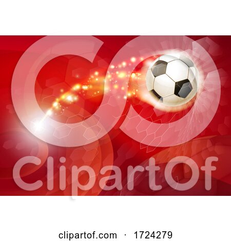 Soccer Football Ball Abstract Red Background by AtStockIllustration